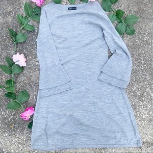 Adrienne Vittadini | 100% Wool Grey Sweater Dress